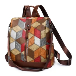 Gwrth-ladrad gwrth-ddŵr PU Leather Menywod Backpack Bag Teithio Benyw Bag Ysgol Achlysurol Ar gyfer Merched yn eu Harddegau Bag Llyfr Aml-boced