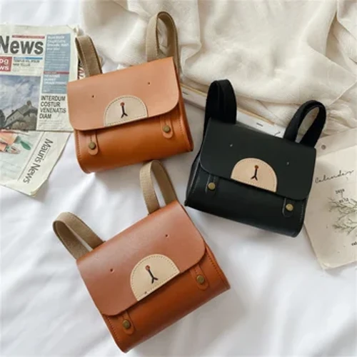Trẻ Em Mới Vintage Gấu Ba Lô Thời Trang Nhỏ Túi Vuông Mẫu Giáo Ba Lô Mini Hợp Thời Trang Da Chống Thấm Nước Túi Sách