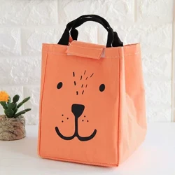 Bag Cinio Symudol Ffasiwn wedi'i Inswleiddio Thermol s ar gyfer Merched Plant Dynion Cartwn Bocs Oerach Bag llaw Tote 3Colors