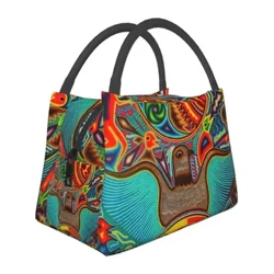 Meksykańskie kolorowe izolowane torby na lunch Huichol dla kobiet Przenośna lodówka termiczna Bento Box Work Travel