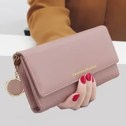 Moda ayollar PU teri uzun hamyonlar ko'p funktsiyali katlama hamyon yangi ayol debriyaj kartasi ushlagichi