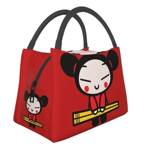Benotzerdefinéiert Pucca Mat Chopsticks Mëttegiessen Poschen Männer Fraen Cooler thermesch isoléiert Mëttegiessen Box fir Picknick Camping Aarbecht Rees