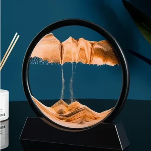 I-Creative 3D Moving Sand Art Oranment Liquid Hourglass Egelezayo Sandscape Yesihlabathi Quicksand Nokuhlobisa Ikhaya Isipho Figurines Okuhlobisa