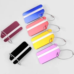 Etiquetas de equipaje de Metal de aluminio, Maleta, mochila, bolsas, etiquetas de dirección, portaetiquetas de nombre para mujeres y hombres, accesorios de viaje