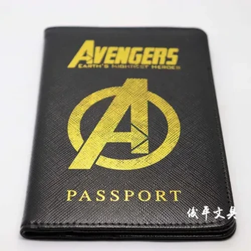 Sıcak Damgalama Avengers 80G Kalın Pasaport Tutucu PU Deri Kadın Erkek Pasaport Kapağı Kılıf Kart KIMLIK Sahipleri