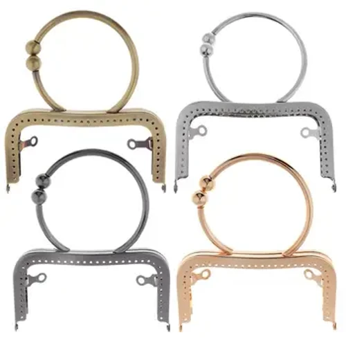 Metal Purse Frame Kiss Clasp Lock Hushughulikia Wanawake Kutengeneza Mikoba - Nyeusi