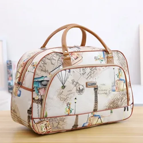 Kvinder rejsetasker 2022 mode PU læder stor kapacitet Vandtæt print Bagage duffeltaske Mænd Casual Traveling Weekendtasker