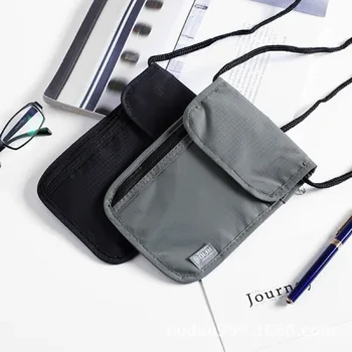 Nilon Anti-Theft Tas Leher Paspor Perjalanan RFID Blocking Ponsel Dompet Kantong untuk Pria Wanita Tas Tas Selempang Pemegang Kartu