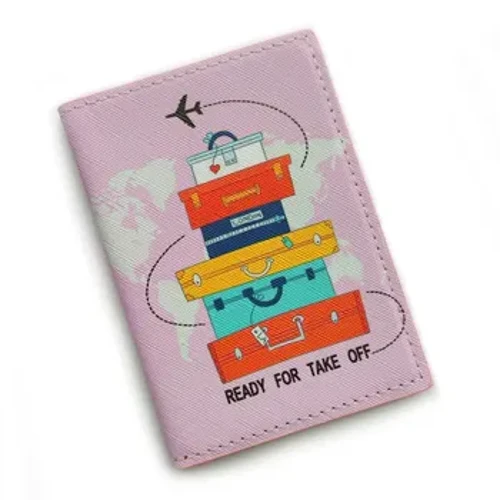 PU Leather Passport Holder Passport Case Travel Document Holder Women ID Card Wallet
