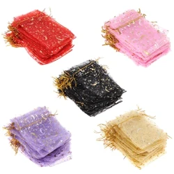50 stk 10x12cm Snøre Organza Tasker Smykker Emballage Tasker Slik Bryllupsposer Gaveposer Engros