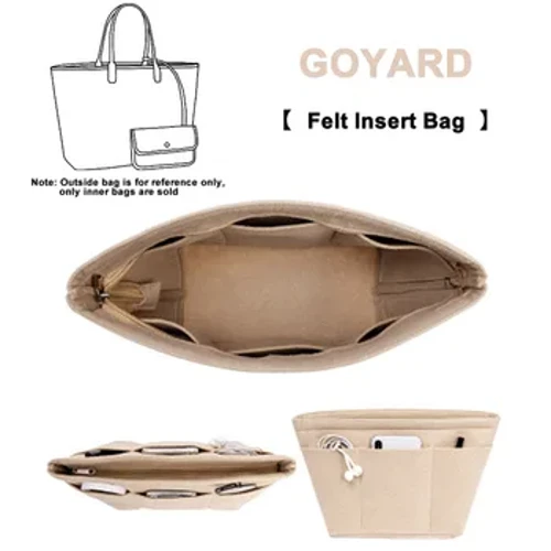 I-EverToner Izwa Ifaka Umhleli Wesikhwama Se-Goyard Tote Makeup Handbag Umhleli Wokuhamba Isikhwama Sangaphakathi Abesifazane Izikhwama Eziphathekayo Zezimonyo