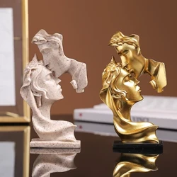 I-Mini Resin Lovers Statue Figurine Kissing Posture Model Craft Sculpture Umhlobiso Wasekhaya Umhlobiso Wedeskithophu Yewayini Umhlobiso weKhabhinethi