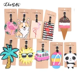 1 STKS Bagagelabel Creatieve Cartoon Koffer Mode Stijl Silicon Bagage Naam ID Adres Label Draagbare Reizen Accessoires Label