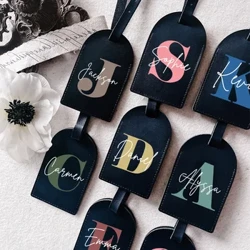 Personalizovaná iniciála s monogramem jména Štítek na zavazadla PU kůže na kufr Štítky na zavazadla Štítky na cestovní tašku Štítek na cestovní tašku Nejlepší dárek