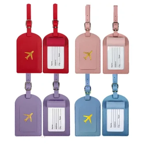 Männer Fraen PU Lieder Cute Gepäck Tag Koffer Adress Label Gepäck Internat Bag Tag Numm ID Adress Holder Rees Accessoiren