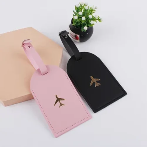 Etichetta per bagagli portatile in pelle PU Etichetta identificativa per valigia Etichetta per borsa per bagaglio Etichetta per borsa da imbarco Accessori da viaggio per viaggio
