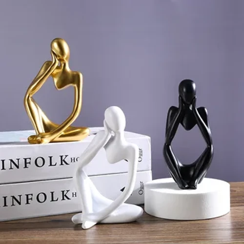 Sand Färg Tänkaren Abstrakt statyer Skulpturer Yogafigurer Nordisk Vardagsrum Heminredning Dekoration Maison Skrivbordsprydnader