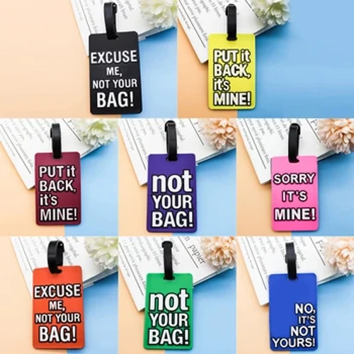 1Pc Borsa Accessori da viaggio Lettera creativa Bagagli Etichette inglesi Valigia Etichetta da viaggio portatile in silicone