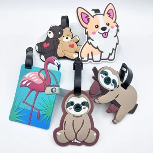 1PCS schattig klein dier bagagelabel luchthavenlabel reizen essentieel verliespreventie hangend label unisex
