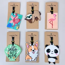 Cestovní doplňky Štítek na zavazadla Creative Corgi & Cat Kufr Módní styl Silikonový přenosný cestovní držák ID adresy