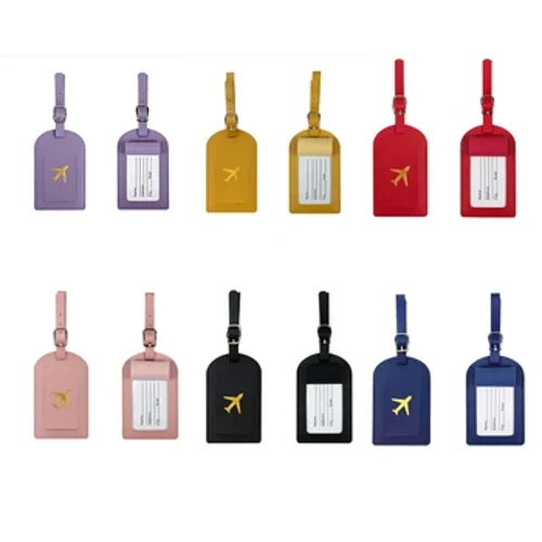 1PC Portatile in Pelle PU Etichetta per Bagagli Etichetta Identificativa Valigia Etichetta Bagaglio Borsa Etichetta Nome ID Indirizzo Titolare Carta Del Passaporto di Viaggio