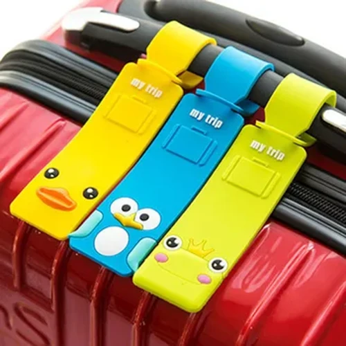 Izesekeli Zokuhamba Ngemfashini Izilwane Ezinhle Zikhumula Izimpahla Umaka We-ID ye-Silicone I-ID ye-Suitcase Amakheli Umnikazi Wempahla Ithegi Yokugibela Ilebula ephathekayo