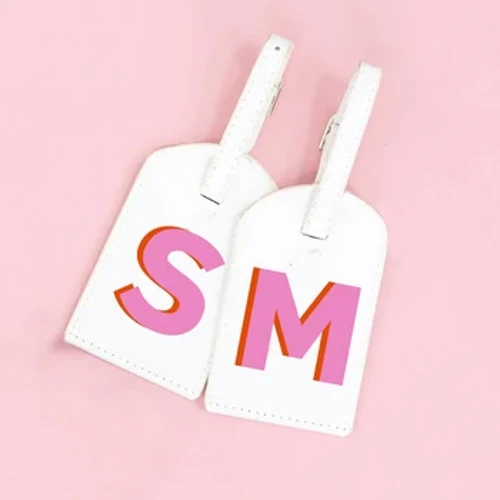 I-Shadow Monogram Luggage Tag PU Isikhumba Se-Suitcase Umthwalo Isikhwama Sokuhamba Isikhwama Sokuhamba Ilebula I-suitcase Umaka Welebula ye-Suitcase