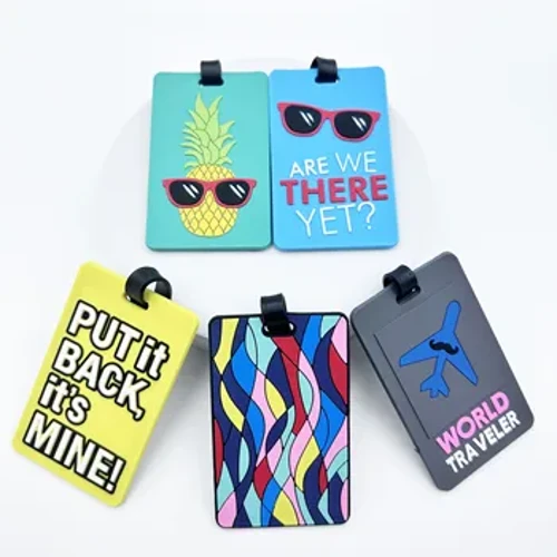 1 pz Etichette per bagagli Accessori da viaggio Etichette per valigie in silicone Stile moda Etichetta da viaggio portatile in silicone Porta indirizzo ID