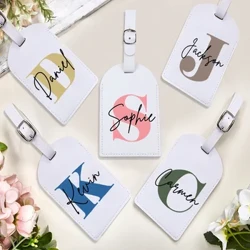 Thẻ Hành Lý Monogram PU Cá Tính Ban Đầu Với Tên Da Cho Vali Hành Lý Túi Xách Thẻ Túi Du Lịch Nhãn Thẻ Quà Tặng Tốt Nhất