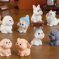 Figurer Miniatyr Söt Valp Djur Mikro Landskap Hund Skulptur Prydnad Skrivbord Tillbehör för heminredning Barn Presenter
