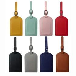 1PC PU Lledr Tag Bagiau Cês Label Merched Dynion Bagiau Byrddio Bag Tag Enw ID Cyfeiriad Deiliad Teithio Affeithwyr