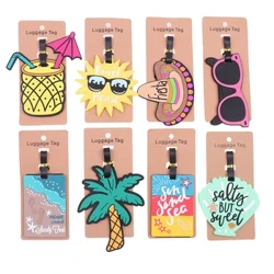 Etichetta per bagagli creativa in PVC Hawaii Beach Etichetta per valigia ID Porta indirizzo Frutta Etichetta per imbarco bagaglio Etichetta per valigia portatile da viaggio in silice