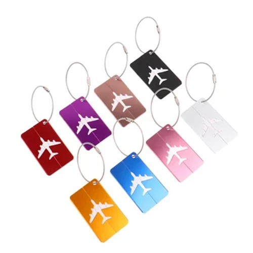 1PC Etichette per bagagli da viaggio in lega di alluminio Etichette per nome bagaglio Valigia Porta etichetta per indirizzo Etichetta per bagaglio in metallo Accessori da viaggio