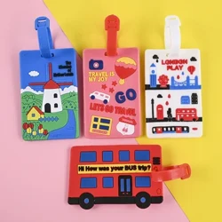 I-1PCS Ithegi Yomthwalo Wokudala I-Cartoon Suitcase Fashion Style I-Silicon Igama Lomthwalo Ikheli Le-ID Ikheli Ilebula Ephathekayo Yezinsiza Zokuhamba