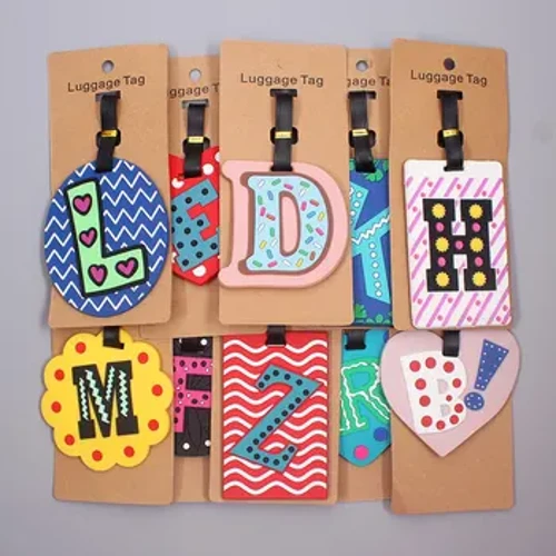 Nieuwste Leuke 26 Letters Bagage Reizen Accessoires Tag Silicagel Koffer ID Adres Houder Bagage Boarding Tag Draagbare Label