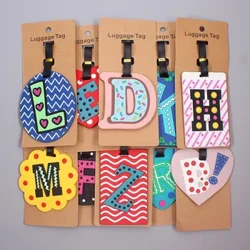 Nieuwste Leuke 26 Letters Bagage Reizen Accessoires Tag Silicagel Koffer ID Adres Houder Bagage Boarding Tag Draagbare Label