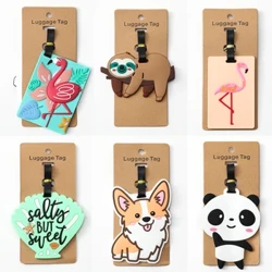 Phụ Kiện Du Lịch Thẻ Hành Lý Sáng Tạo Corgi & Mèo Vali Thời Trang Phong Cách Silicon Di Động Du Lịch Nhãn ID Địa Chỉ Giá Đỡ