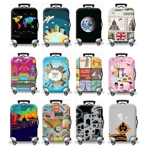 Mānoanoa Elastic World Map Luggage pale pale Zipper Suit No 18-32 iniha ʻeke ʻeke uhi Trolley uhi huakaʻi hele.
