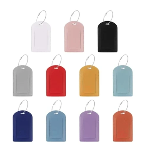 Étiquette de bagage en cuir PU pour femmes et hommes, Protection de la vie privée, sacs de voyage, étiquette d'identification de valise, porte-nom et adresse de bagage