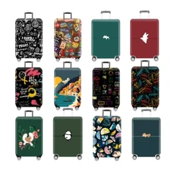 Capa protetora para bagagem de desenho animado, elástica grossa, com zíper, para bolsa de 18-32 polegadas, capa de carrinho, acessórios de viagem