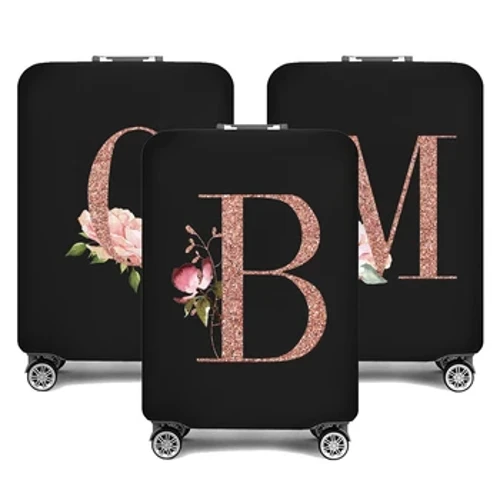 Gepäckkoffer Koffer Schutzdeckel Rose Gold Bréif Numm Muster Rees Elastesch Gepäck Staubdeckung gëllen 18-32 Koffer