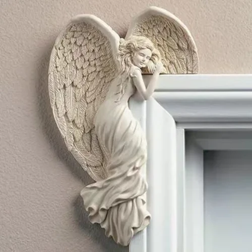Okvir vrat Angel Wing Skulptura Simulacija Boginje Akcijska drža Dom Spalnica Dnevna soba Retro Stenska dekoracija Okvir Angel