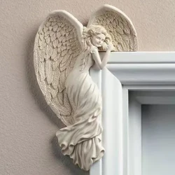 Zárubeň Angel Wing Socha Simulace Bohyně Akční Postoj Domov Ložnice Obývací pokoj Retro nástěnná dekorace Rám Anděl