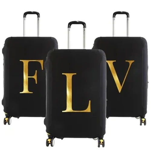 Funda protectora para maleta con diseño de nombre y letras, accesorios de viaje, cubierta antipolvo para equipaje elástico, aplicable a maletas de 18 a 28