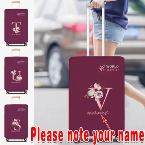 Custom Free Name Netkaný obal na zavazadla 26 Letter 22-30 Inch Vodotěsný Ochranný kryt na zavazadla proti poškrábání Cestovní příslušenství