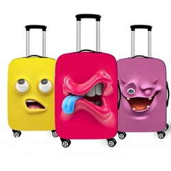 Funny Expression bagāžas pārsegs Ceļojumu elastīgs putekļu pārsegs, 18-32 collu bagāžas somas čemodāna pārsegs