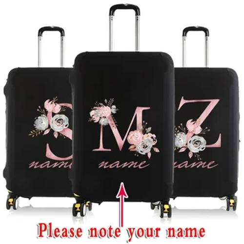 Capa elástica para bagagem com nome personalizado, capa protetora para mala, carrinho de 18 a 32 espaços, acessórios de viagem para bagagem de viagem