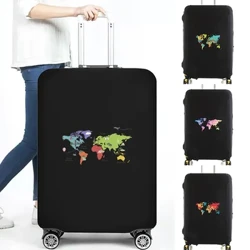 World Map Travel Essentials Калъф за багаж за 18-32 инча Аксесоари за пътуване Еластични колички Защитни капаци Калъф за куфар