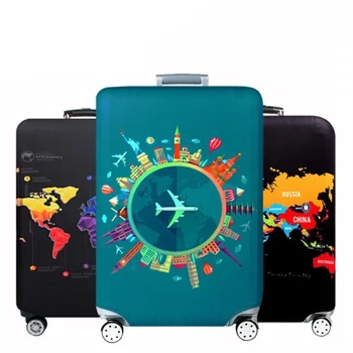 I-World Map Design Luggage Cover Protective Cover Suitcase Cover Elastic Dust Cases Kumayintshi angu-18 kuya kwangu-32 Izesekeli Zokuhamba
