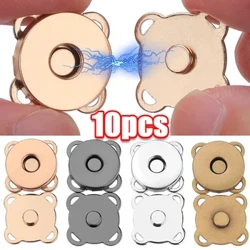 1/10 set magnetisk tryckknapp metall osynlig sömnad på knapplås Spännen Fästelement för handväskor Väskor Kläder Hantverk DIY-tillbehör